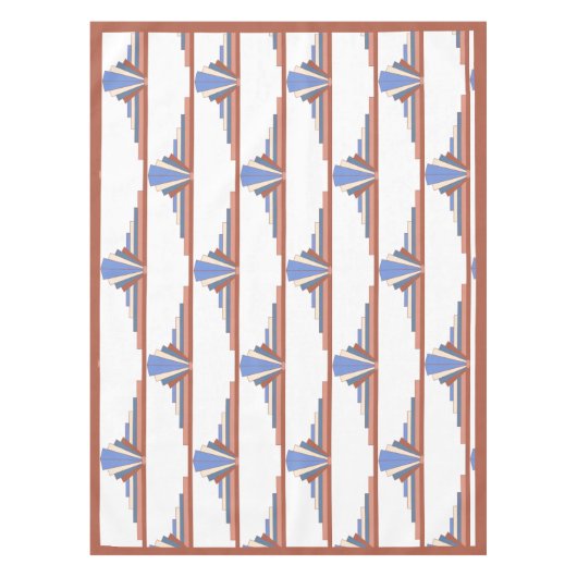 Art Deko Elemente in Rose Gold & Blau Tischdecke (Vorderseite)
