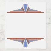 Art Deko Elemente in Rose Gold & Blau Weinetikett (Einzelnes Label)