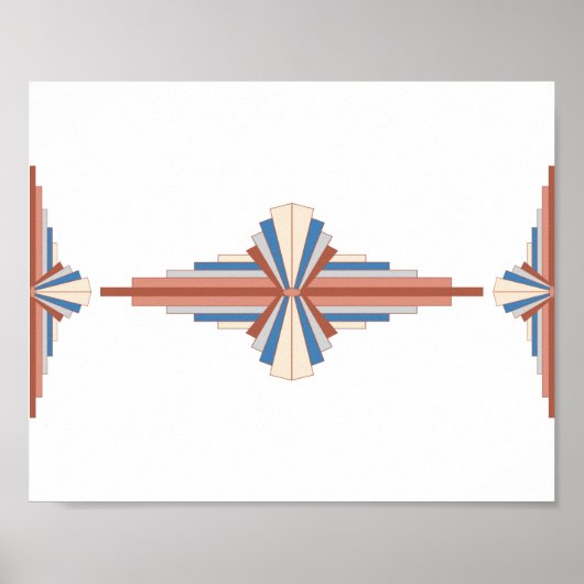 Art Deko Elemente in Rose Gold, Braun & Blau (Vorne)