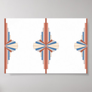 Art Deko Elemente in Rose Gold, Braun & Blau