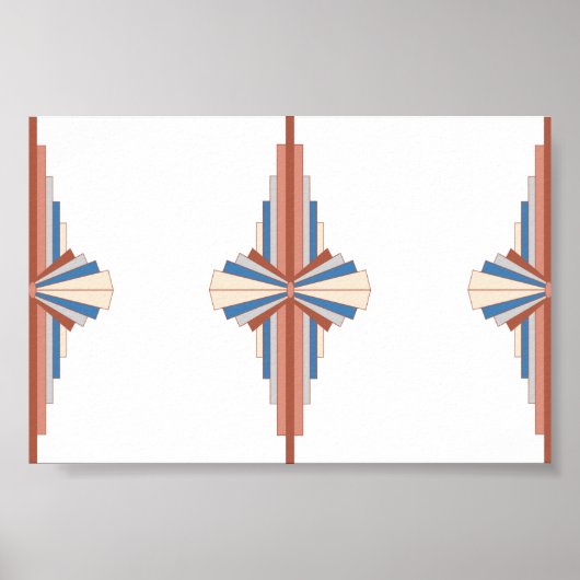 Art Deko Elemente in Rose Gold, Braun & Blau (Vorne)