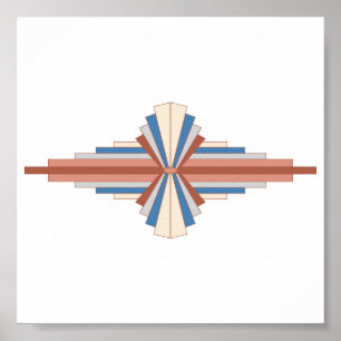Art Deko Elemente in Rose Gold, Braun & Blau