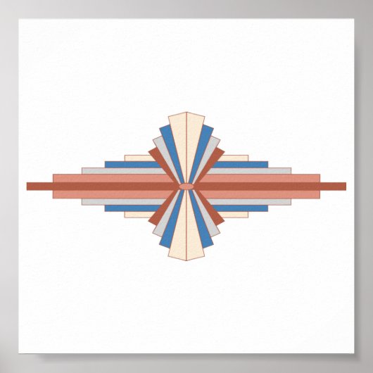 Art Deko Elemente in Rose Gold, Braun & Blau (Vorne)