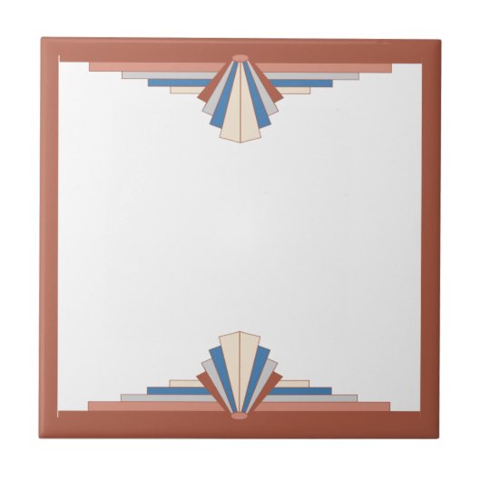 Art Deko Elemente in Rose Gold, Braun & Blau Fliese (Vorderseite)