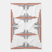 Art Deko Elemente in Rose Gold, Braun & Blau Geschirrtuch (Vertikal)