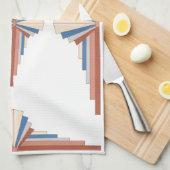 Art Deko Elemente in Rose Gold, Braun & Blau Geschirrtuch (Viertel Falte)