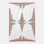 Art Deko Elemente in Rose Gold, Braun & Blau Geschirrtuch (Vertikal)