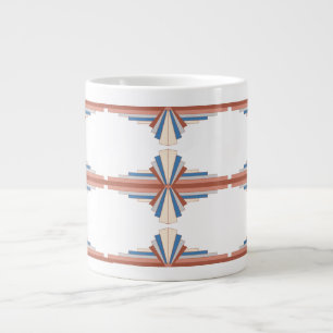 Art Deko Elemente in Rose Gold, Braun & Blau Jumbo-Tasse