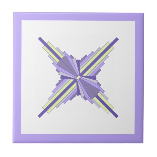 Art Deko Elemente in Zitronen und lila Fliese (Vorderseite)