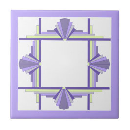 Art Deko Elemente in Zitronen und lila Fliese