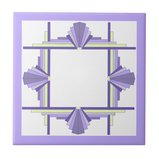 Art Deko Elemente in Zitronen und lila Fliese (Vorderseite)