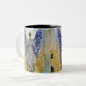 Art Deko Engel Zweifarbige Tasse (Vorderseite Links)