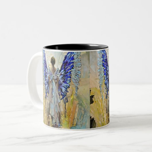 Art Deko Engel Zweifarbige Tasse (Vorderseite Links)