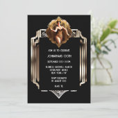 Art Deko flapper Girl Gatsby Chic Feier Einladung (Stehend Vorderseite)