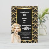 Art Deko Flapper Girls der 20er Jahre Einladung (Stehend Vorderseite)