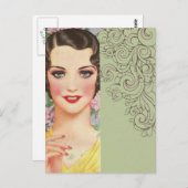 Art Deko Gatsby Pariser Mode Postkarte (Vorne/Hinten)