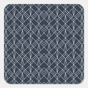 Art Deko geometrisch Quadratischer Aufkleber