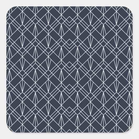 Art Deko geometrisch Quadratischer Aufkleber (Vorderseite)