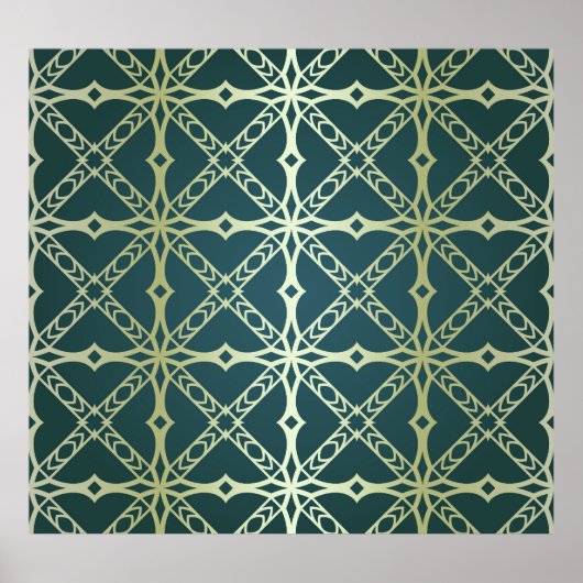 Art-Deko, geometrischer Vintager Luxus Poster (Vorne)