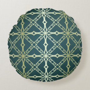 Art-Deko, geometrischer Vintager Luxus Rundes Kissen