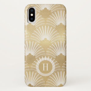 Art-Deko geometrisches Goldmuster auf Weiß Case-Mate iPhone Hülle