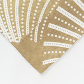 Art-Deko geometrisches Muster in Gold und Weiß Fleecedecke (Ecke)