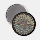 Art Deko Gold Fan Muschel Blume Metallische Optik Magnet (Vorderseite/Rückseite)