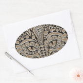 Art Deko gold schwarze Katze im ägyptischen Stil Ovaler Aufkleber (Umschlag)