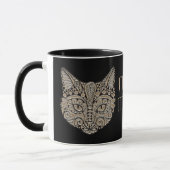 Art Deko gold schwarze Katze im ägyptischen Stil Tasse (Links)