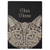 Art Deko Gold und schwarze ägyptische Katze Klemmbrett (Rückseite)