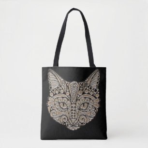 Art Deko Gold und schwarze ägyptische Katze Tasche