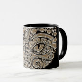 Art Deko Gold und schwarze ägyptische Katze Tasse (VorderseiteRechts)