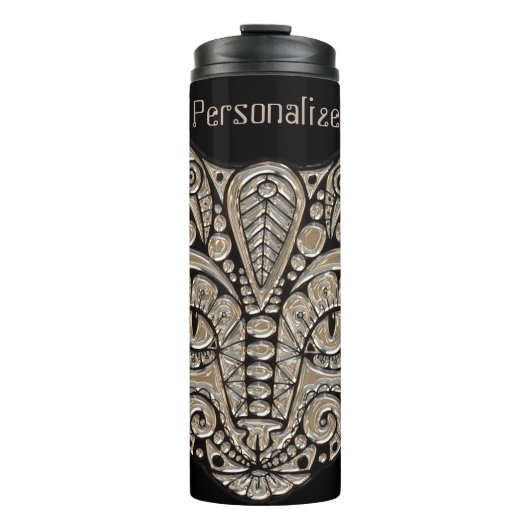 Art Deko Gold und schwarze ägyptische Katze Thermosbecher (Vorderseite)