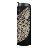 Art Deko Gold und schwarze ägyptische Katze Thermosbecher (Nach rechts gedreht)