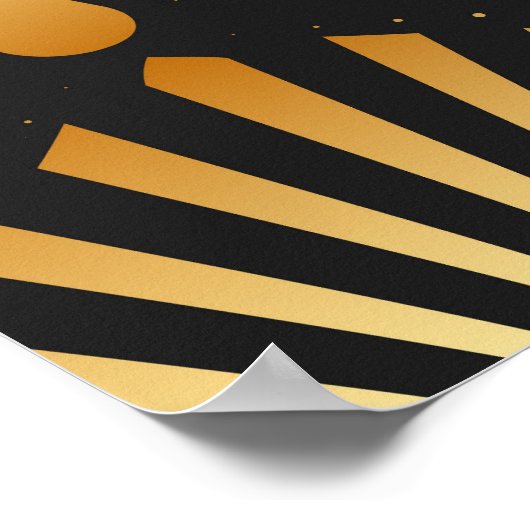 Art Deko Goldenes Pfauenmuster (Ecke)