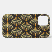 Art Deko Goldenes Pfauenmuster Case-Mate iPhone Hülle (Rückseite (Horizontal))