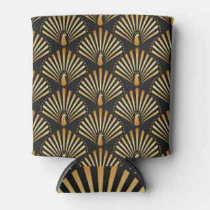 Art Deko Goldenes Pfauenmuster Dosenkühler