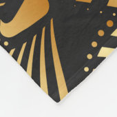 Art Deko Goldenes Pfauenmuster Fleecedecke (Ecke)