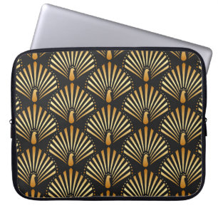 Art Deko Goldenes Pfauenmuster Laptopschutzhülle