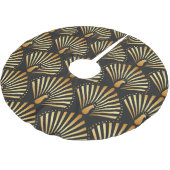 Art Deko Goldenes Pfauenmuster Polyester Weihnachtsbaumdecke (Schrägansicht)