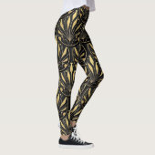 Art Deko goldfarbenes Muster Leggings (Rechts)