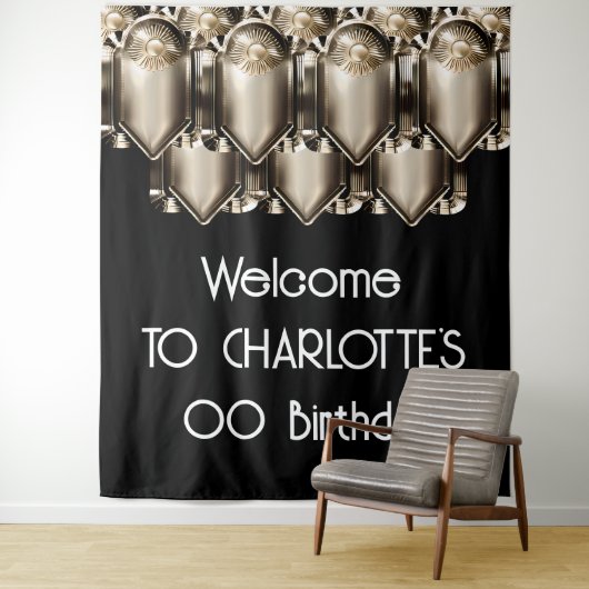 Art Deko großartige Gatsby-Stil Hintergrund Wand h Wandteppich (Beispiel)