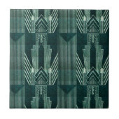 Art Deko, grün, schwarz, muster, art nouveau, Vint Fliese (Vorderseite)