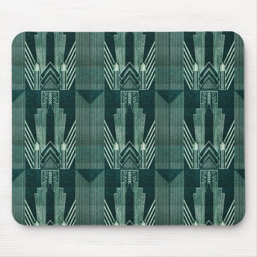 Art Deko, grün, schwarz, muster, art nouveau, Vint Mousepad (Vorne)