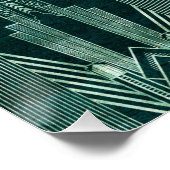 Art Deko, grün, schwarz, muster, art nouveau, Vint Poster (Ecke)