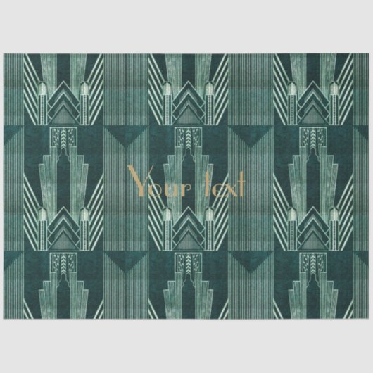 Art Deko, grün, schwarz, muster, art nouveau, Vint Seidenpapier (Vorderseite)