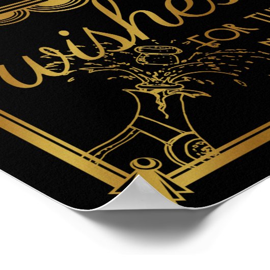 Art Deko Hochzeit, Kork, gute Wünsche, Gatsby (Ecke)