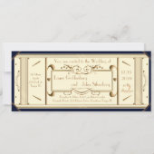 Art Deko Hochzeitskarte, Elfenbeinküste, schwarz Einladung (Vorderseite)