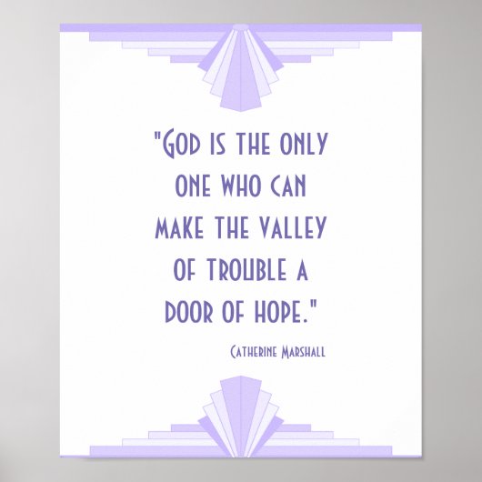 Art Deko in lila mit einem Christlichen Zitat-Post (Vorne)