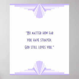 Art Deko in lila mit einem Christlichen Zitat-Post